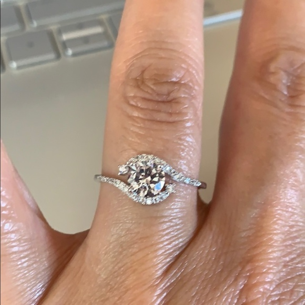 0.85CT Round CZ Engagement Ring